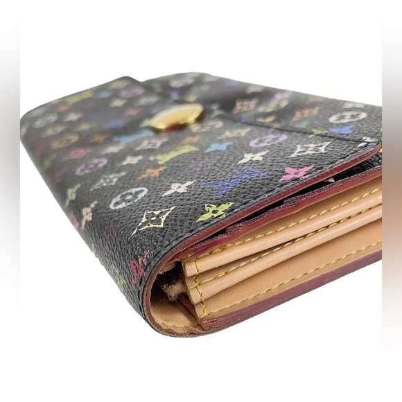 Louis Vuitton Takashi Murakami Sarah Multicolored Monogram Wallet Black LV OS - Picture 6 of 16